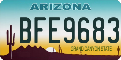 AZ license plate BFE9683