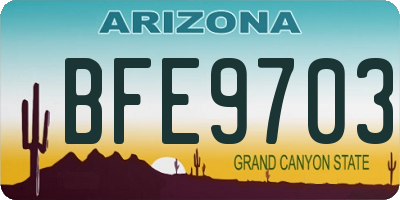 AZ license plate BFE9703