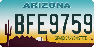 AZ license plate BFE9759