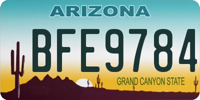 AZ license plate BFE9784