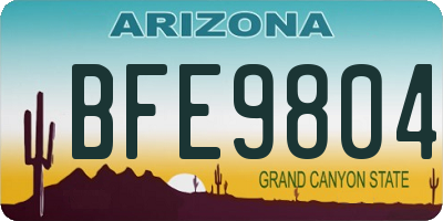 AZ license plate BFE9804