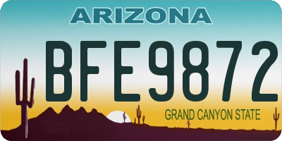 AZ license plate BFE9872