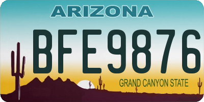 AZ license plate BFE9876