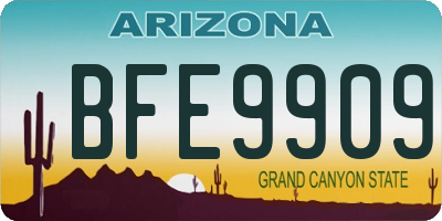 AZ license plate BFE9909
