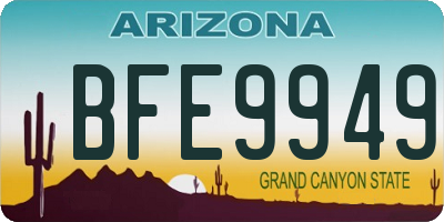 AZ license plate BFE9949
