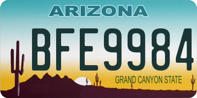 AZ license plate BFE9984