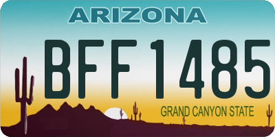 AZ license plate BFF1485