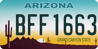 AZ license plate BFF1663