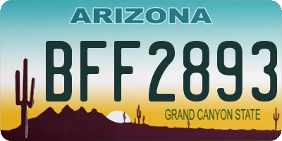 AZ license plate BFF2893