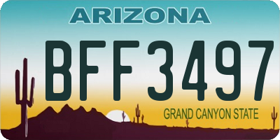 AZ license plate BFF3497