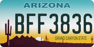 AZ license plate BFF3836