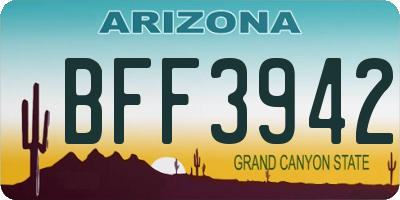 AZ license plate BFF3942