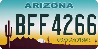 AZ license plate BFF4266