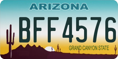 AZ license plate BFF4576