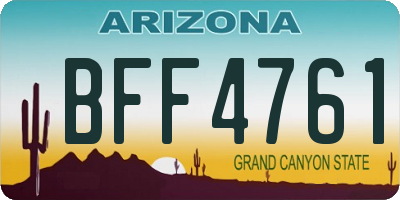 AZ license plate BFF4761