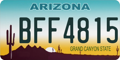 AZ license plate BFF4815