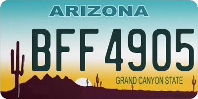 AZ license plate BFF4905