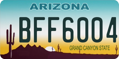 AZ license plate BFF6004