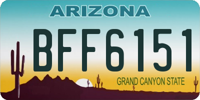 AZ license plate BFF6151