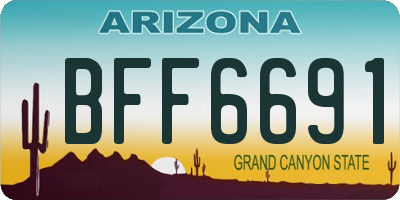 AZ license plate BFF6691