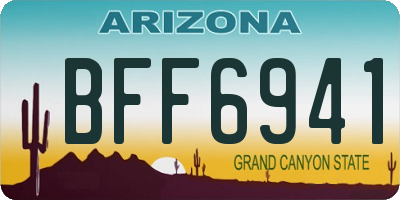 AZ license plate BFF6941