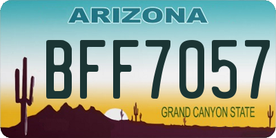 AZ license plate BFF7057