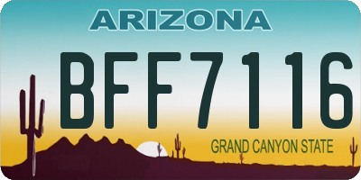 AZ license plate BFF7116