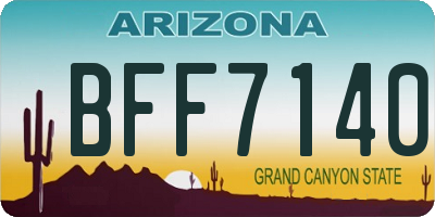 AZ license plate BFF7140