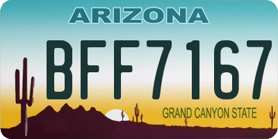 AZ license plate BFF7167