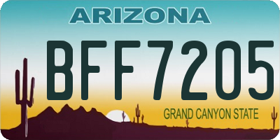 AZ license plate BFF7205