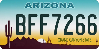 AZ license plate BFF7266