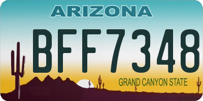 AZ license plate BFF7348