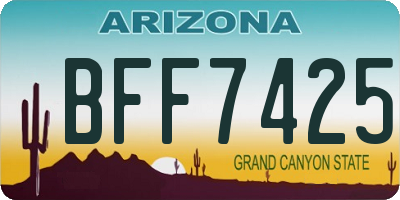 AZ license plate BFF7425