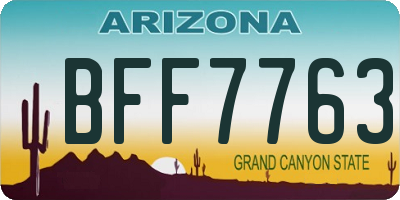 AZ license plate BFF7763
