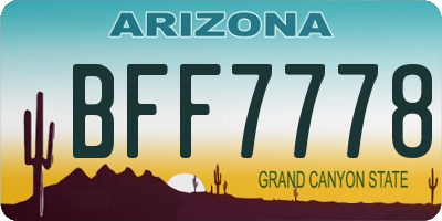 AZ license plate BFF7778