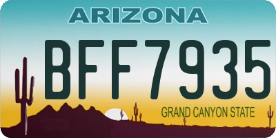 AZ license plate BFF7935