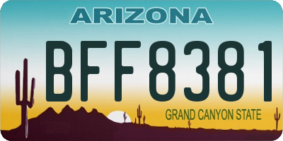 AZ license plate BFF8381