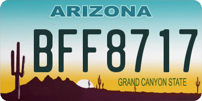 AZ license plate BFF8717