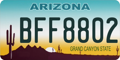 AZ license plate BFF8802