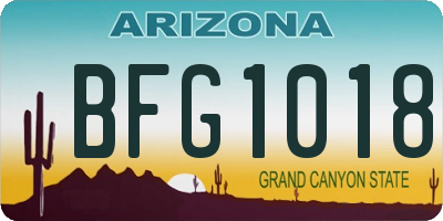 AZ license plate BFG1018