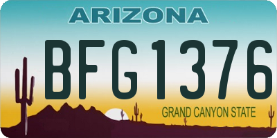 AZ license plate BFG1376