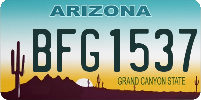 AZ license plate BFG1537