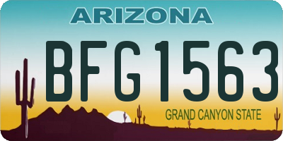 AZ license plate BFG1563