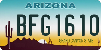 AZ license plate BFG1610