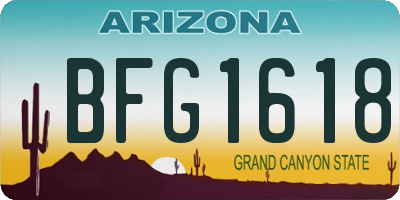 AZ license plate BFG1618
