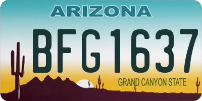 AZ license plate BFG1637
