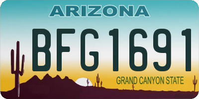 AZ license plate BFG1691