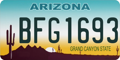 AZ license plate BFG1693