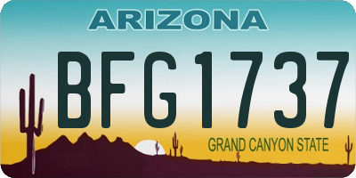 AZ license plate BFG1737
