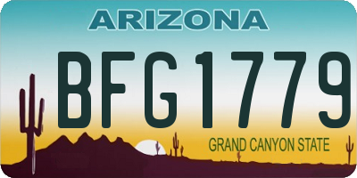 AZ license plate BFG1779